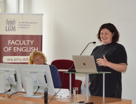 Kate Heffernan reading at the University of Poznań