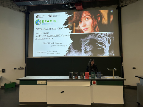 Deirdre Sullivan reading at the university of Siegen